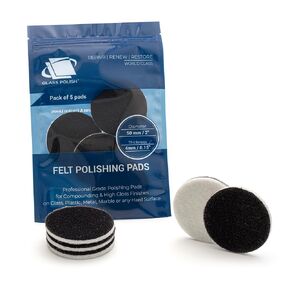 Glass Polish 11006 GP-PRO Felt Polishing Pads for Polishing Glass, Plastic, Metal, Marble - Ø 2 inch - Pack of 5