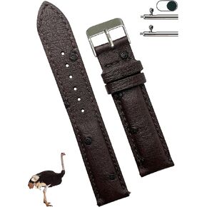 Quick Release Ostrich Leather Watch Bands Men Handmade Replacement Elegant Wrist Watch Straps Vintage Extra Soft Exotic Leather Strap 18mm 19mm 20mm 21mm 22mm