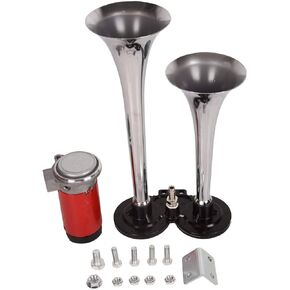 Topaz Dual Trumpets Super Loud Car Electric Horn 1000DB 12V/24V Truck Truck Train Speaker
