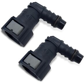 2 PCS Automotive Fuel Line Quick Connector, 9.49-ID8 Nylon Push-on Fuel Line Fitting, Fuel Line Hose Quick Release Connect Adapter, for Most Cars (Black)