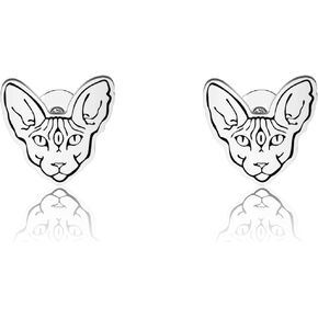 OKEYCH Sphynx Cat Lover Gift Sphynx Cat Stud Earrings Sphynx Cat Mom Jewelry Sphynx Cat Owner Merch