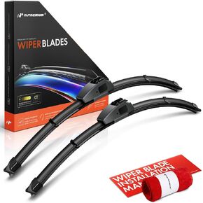 A-Premium Pack of 2 Front Windshield Wiper Blades with Wear Indicator & Towel - Compatible with Nissan Cube 2009-2014 - 20" and 20", Hook Arm Connector, Left and Right