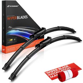 A-Premium Pack of 2 Front Windshield Wiper Blades with Wear Indicator & Towel - Compatible with Audi A6 2006-2010, S6 2007-2011 - 22" and 22", TLA6 Connector, Left and Right