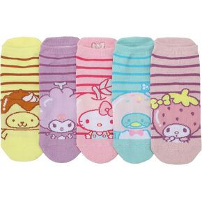 BioWorld Hello Kitty & Friends Bathtime Women's 5-Pair Scriped Coled