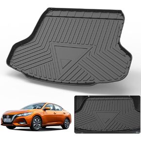 Cargo Liner for 2021 2022 2023 2024 2025 Sentra 2020 - Black TPE All Weather Heavy Duty Waterproof Rear Cargo Tray Trunk Floor Mat Protector Compatible with 2020-2025 Nissan Sentra