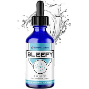 FWS Sleepy - Liquid Melatonin with Magnesium, L-Theanine - Natural Sleep Aid - Fast Acting Liquid Drops - Helps You Get to Sleep and Stay Asleep for a Good Night's Rest - Adults, Teens, Kids