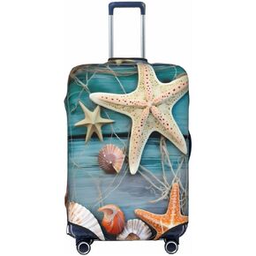 غلاف أمتعة السفر الصيفي Seashell Beach Starfish يناسب أمتعة 25 "-28" ، أغطية حقيبة مرنة قابلة للغسل للعمل في الهواء الطلق
