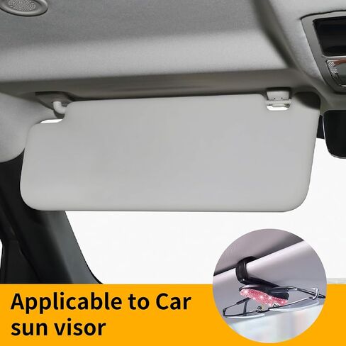 2 PCS Bling Sunglasses Holders for Car Sun Visor ، Bling Crystal نظارات شمسية ، مقطع بطاقة أزياء Classe Eyeglasses Mount for Women Girls (White) in Kuwait