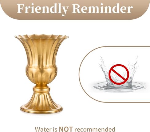 Sziqiqi Vintage Vase for Flowers Decorative Plant Pots for Table Centerpieces - Small Flower Arrangement Vases for Living Room Home Party Reception Ceremony 6.3in (Gold, 2) in Kuwait