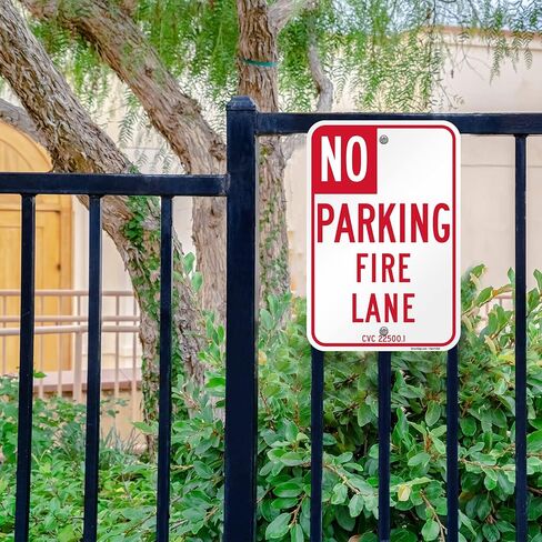 SmartSign (Pack of 4) 18 x 12 inch “No Parking - Fire Lane" Official California State Sign, 120 mil Thick Aluminum Composite (ACM), Engineer Grade Reflective Material, Red and White, Made in USA in Saudi Arabia