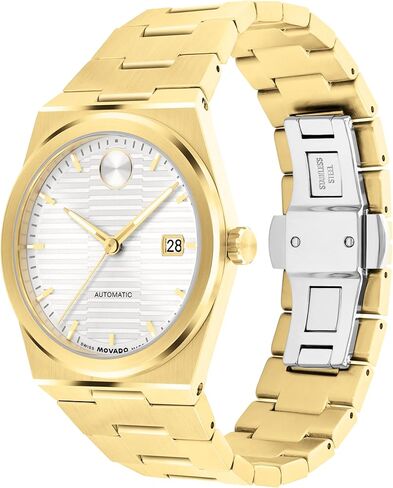 Movado Bold Quest Men's Luxury Automatic Watch - Swiss Self-Winding Movement, Stainless Steel Bracelet, Water Resistance 50 Meters (5ATM) - Classic Timepiece - Gift for Him - 39mm in Saudi Arabia