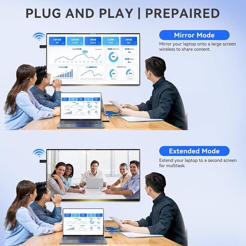 SmartSee Wireless USB-C to HDMI Transmitter and Receiver Kit Screen Mirror and Screen Extender for iPhone 15 16 Mac iPad to TV Projector Display Adapter Plug and Play in Saudi Arabia