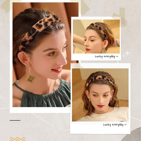 AUDTOPE Black Velvet Padded Headbands for Women, Soft Simple Headband for Girls and Teens, Plain No Teeth Thick Hoops Hair Accessories in Saudi Arabia