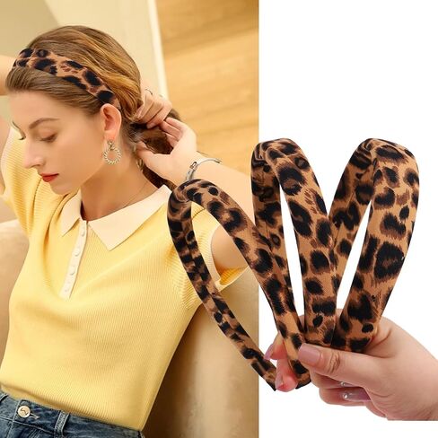 AUDTOPE Black Velvet Padded Headbands for Women, Soft Simple Headband for Girls and Teens, Plain No Teeth Thick Hoops Hair Accessories in Saudi Arabia