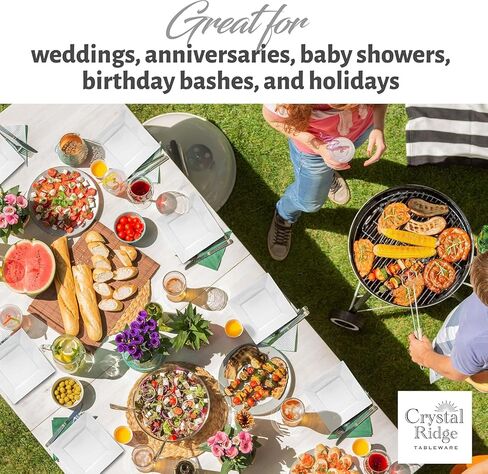 60-Piece Plastic Plates Set Premium 30 Dinner Plates & 30 Salad Plates Pack, Disposable Plates for Party - White Plastic Wedding Plates with Silver Rim in Saudi Arabia