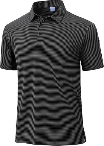 Golf Polos for Men - Striped Sport Polo Shirts for Men Quick Dry Slim Fit, Funny Men Work Golf Shirt Moisture Wicking in Saudi Arabia