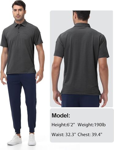 Golf Polos for Men - Striped Sport Polo Shirts for Men Quick Dry Slim Fit, Funny Men Work Golf Shirt Moisture Wicking in Saudi Arabia