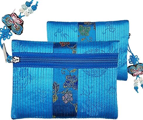Korean Wallet Traditional Embroidered Hanbok Pouch Coin Purse Korea Chuseok (Red) in Saudi Arabia