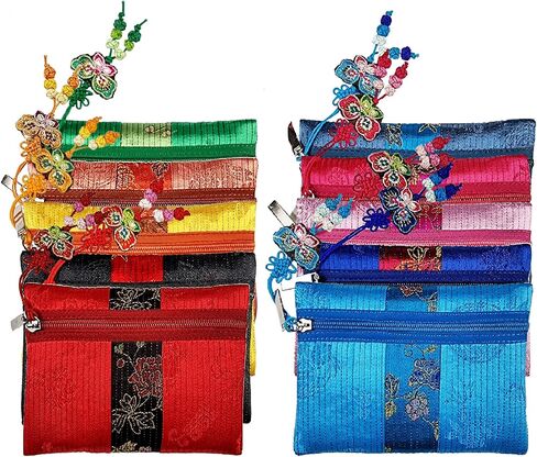 Korean Wallet Traditional Embroidered Hanbok Pouch Coin Purse Korea Chuseok (Red) in Saudi Arabia