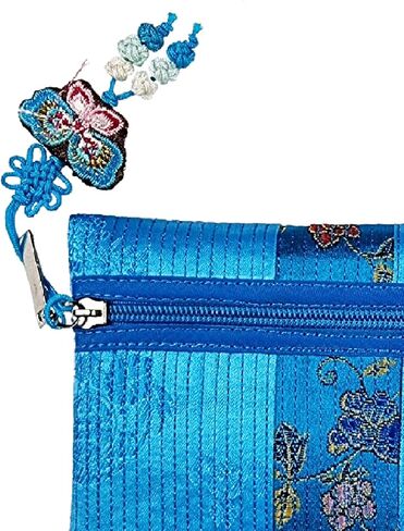 Korean Wallet Traditional Embroidered Hanbok Pouch Coin Purse Korea Chuseok (Red) in Saudi Arabia