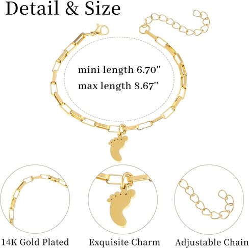 New Mom Bracelets for Women 14K Gold Plated Stainless Steel New Mom Bracelet First Time Mom Gifts Mama to Be Bracelet New Mom Gifts New Mom Jewelry Mothers Day Christmas Birthday Gifts in Saudi Arabia