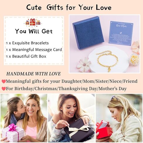 New Mom Bracelets for Women 14K Gold Plated Stainless Steel New Mom Bracelet First Time Mom Gifts Mama to Be Bracelet New Mom Gifts New Mom Jewelry Mothers Day Christmas Birthday Gifts in Saudi Arabia