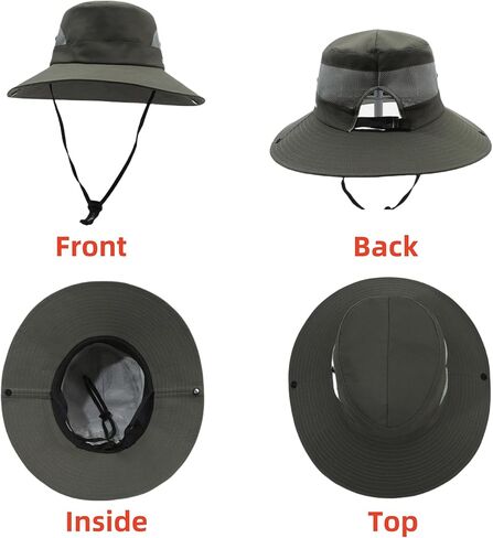 قبعات شمس للرجال نساء enfoldment حافة واسعة ، حماية الأشعة فوق البنفسجية قبعة دلو المشي لمسافات طويلة ، قبعة سفاري ، قبعة الصيد ، قبعة الشاطئ in Kuwait