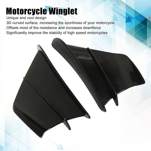 Winglet Side Side للدراجات النارية ، جناح الهوائيات الهوائية للدراجة النارية للدراجة النارية لـ Ninja400 250 Z900 Z1000 (أسود لامع) in Kuwait