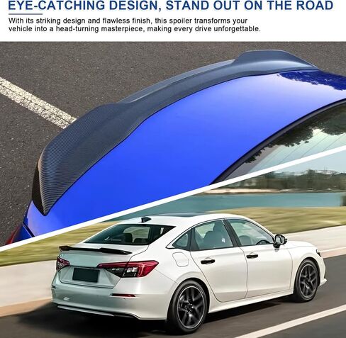 Rear Spoiler for Honda Civic Sedan 2022-2025 Trunk Spoiler Wing Trunk Tail Rear Trunk Lid,Glossy Black Style Performance for Honda Civic Sedan Accessories 2022 2023 2024 2025 in Saudi Arabia