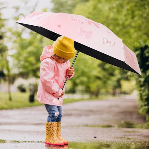 Mini Travel Folding Umbrella - Small Compact Sun Retractable Umbrella with Case, Lightweight Portable UPF 50+ Rain UV Protection Windproof Parasol for Pocket Backpack Women Girls Lady in Saudi Arabia