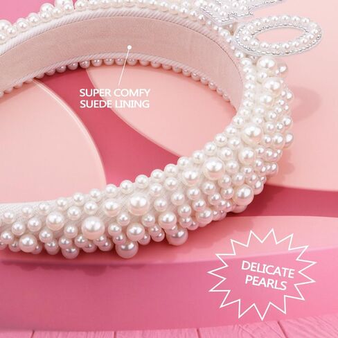 TOBATOBA 40th Birthday Crown Headband - Pearl Headband with 40 Letters for Women's 40th Birthday Dress Outfit and Decorations in Saudi Arabia