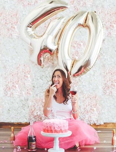 TOBATOBA 40th Birthday Crown Headband - Pearl Headband with 40 Letters for Women's 40th Birthday Dress Outfit and Decorations in Saudi Arabia