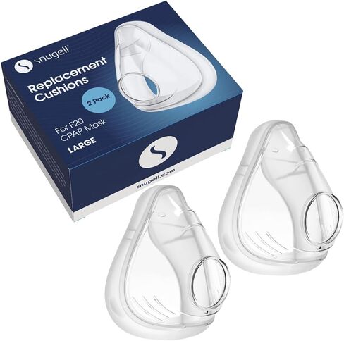Snugell CPAP Replacement for ResMed Airfit F20 Cushion – 2-Pack Large Size – Designed for Full Face CPAP Mask – Soft, Secure Seal to Reduce Pressure Points and Minimize Leaks – Accessory for Comfort in Saudi Arabia