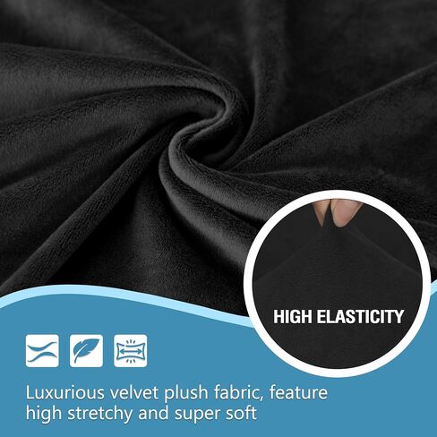 HDCAXKJ Corner Sectional Couch Covers Velvet Stretch L Shape Sofa Cover Soft Thick Sectional Slipcovers Set U Shaped Living Room Non Slip Magic Furniture Protector for Pet Dogs (Oatmeal, X-Large) in Kuwait