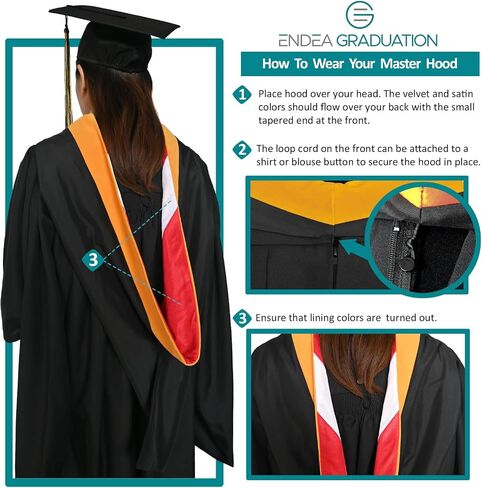 Endea Graduation Masters Hood for Engineering, Civil Engineering College Degrees -Unisex-University Academic Regalia Hood in Saudi Arabia