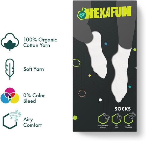 HexaFun Unisex Formal Socks - 100% Organic Pure Soft Cotton in Saudi Arabia