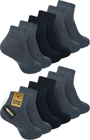 Zaccai Ankle Cotton Socks for Men Pack of 6 Odor Control Breathable Moisture Wicking Socks in Saudi Arabia