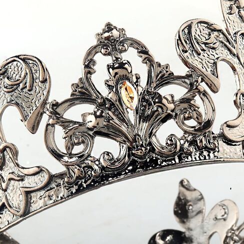 Alloy Rhinestone King Queen Round Crown Party Hair Accessories For Costume Cosplay Prom Pageant Homecoming Wedding (Gold) in Kuwait
