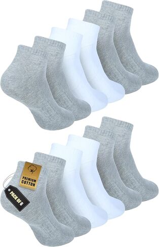 Zaccai Ankle Cotton Socks for Men Pack of 6 Odor Control Breathable Moisture Wicking Socks in Saudi Arabia