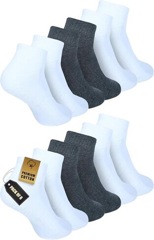 Zaccai Ankle Cotton Socks for Men Pack of 6 Odor Control Breathable Moisture Wicking Socks in Saudi Arabia