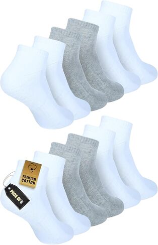 Zaccai Ankle Cotton Socks for Men Pack of 6 Odor Control Breathable Moisture Wicking Socks in Saudi Arabia