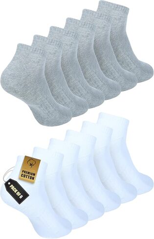 Zaccai Ankle Cotton Socks for Men Pack of 6 Odor Control Breathable Moisture Wicking Socks in Saudi Arabia
