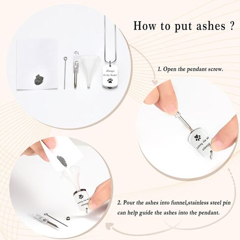 Minicremation Cremation Jewelry Urn Necklace for Ashes for Women & Men Always in My Heart Paw Print Urn Necklace Memorial Keepsake Pendant with Filling Kit in Saudi Arabia
