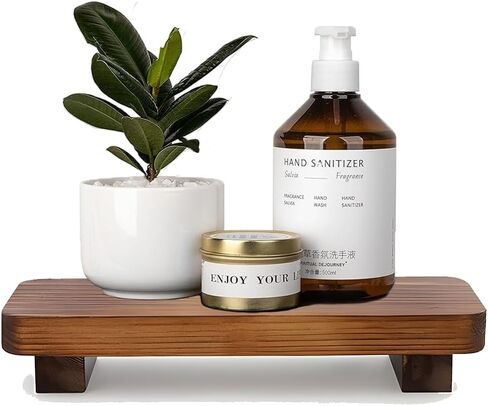 Wood Risers for Desk Organizer, Tray For Bathroom, Riser for kitchen counter, Stand For Kitchen Counter, Perfume Organizer Plant Stand (Walnut, 9 x 4 Inches) in Saudi Arabia