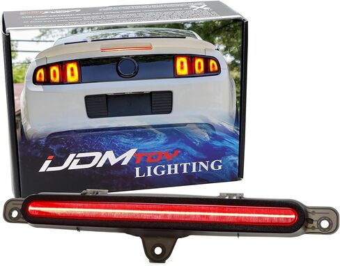IJdmtoy Black-Out عدسة مدخنة كاملة LED TRUK TRUNT LID/أسفل المفسد مجموعة ضوء الفرامل الثالثة متوافقة مع 2010-2014 FORD MUSTANG 5th Gen LCI in Kuwait