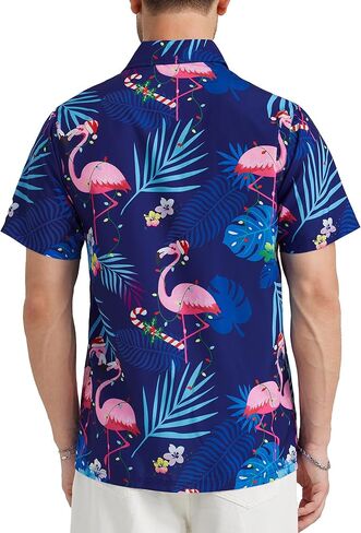 قمصان هاواي للرجال قصيرة الأكمام الزر غير الرسمي لأسفل القمصان الاستوائية للرجال قميص شاطئ الصيف ألوها in Kuwait