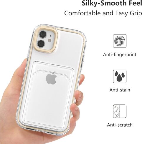 حافظة ZCDAYE لهاتف iPhone 11، iPhone 11 (6.1 بوصة) حافظة هاتف مع حامل بطاقة، حافظة هاتف شفافة ناعمة مقاومة للصدمات لهاتف iPhone 11 (6.1 بوصة)، شفاف in Kuwait