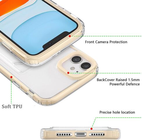 حافظة ZCDAYE لهاتف iPhone 11، iPhone 11 (6.1 بوصة) حافظة هاتف مع حامل بطاقة، حافظة هاتف شفافة ناعمة مقاومة للصدمات لهاتف iPhone 11 (6.1 بوصة)، شفاف in Kuwait