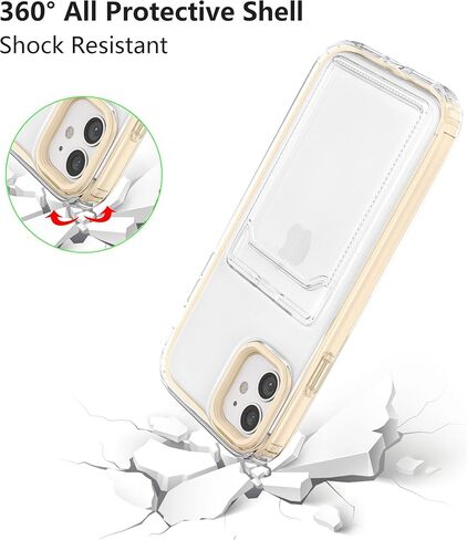 حافظة ZCDAYE لهاتف iPhone 11، iPhone 11 (6.1 بوصة) حافظة هاتف مع حامل بطاقة، حافظة هاتف شفافة ناعمة مقاومة للصدمات لهاتف iPhone 11 (6.1 بوصة)، شفاف in Kuwait