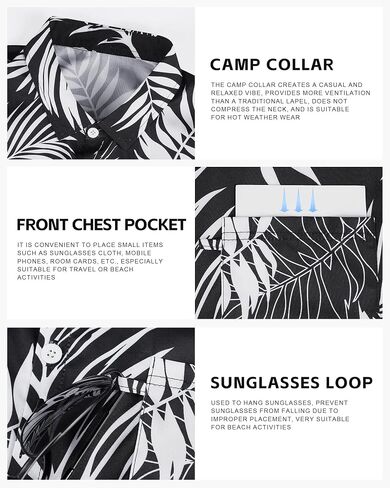 Men's Hawaiian Shirts Short Sleeve Casual Button Down Shirts Tropical Shirt for Men Summer Aloha Beach Shirt in Kuwait